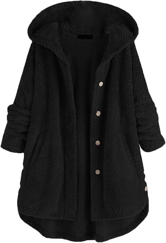 Andongnywell Women Coats Lapel Fuzzy Fleece Overcoats Fashion Open Long Cardigan Faux Fur Warm Winter Outwea