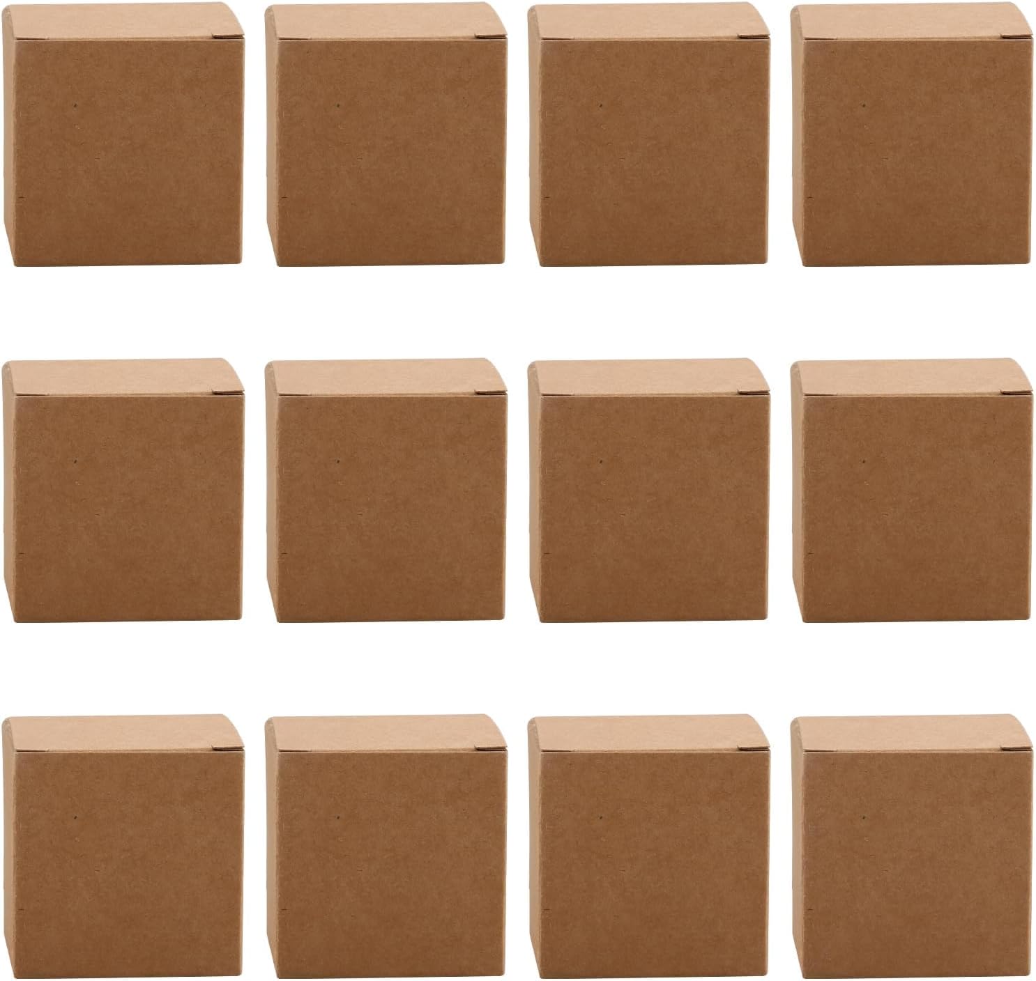 12 pieces mailing box 5 x 5 x 5 cm brown cardboard box for small items and gifts