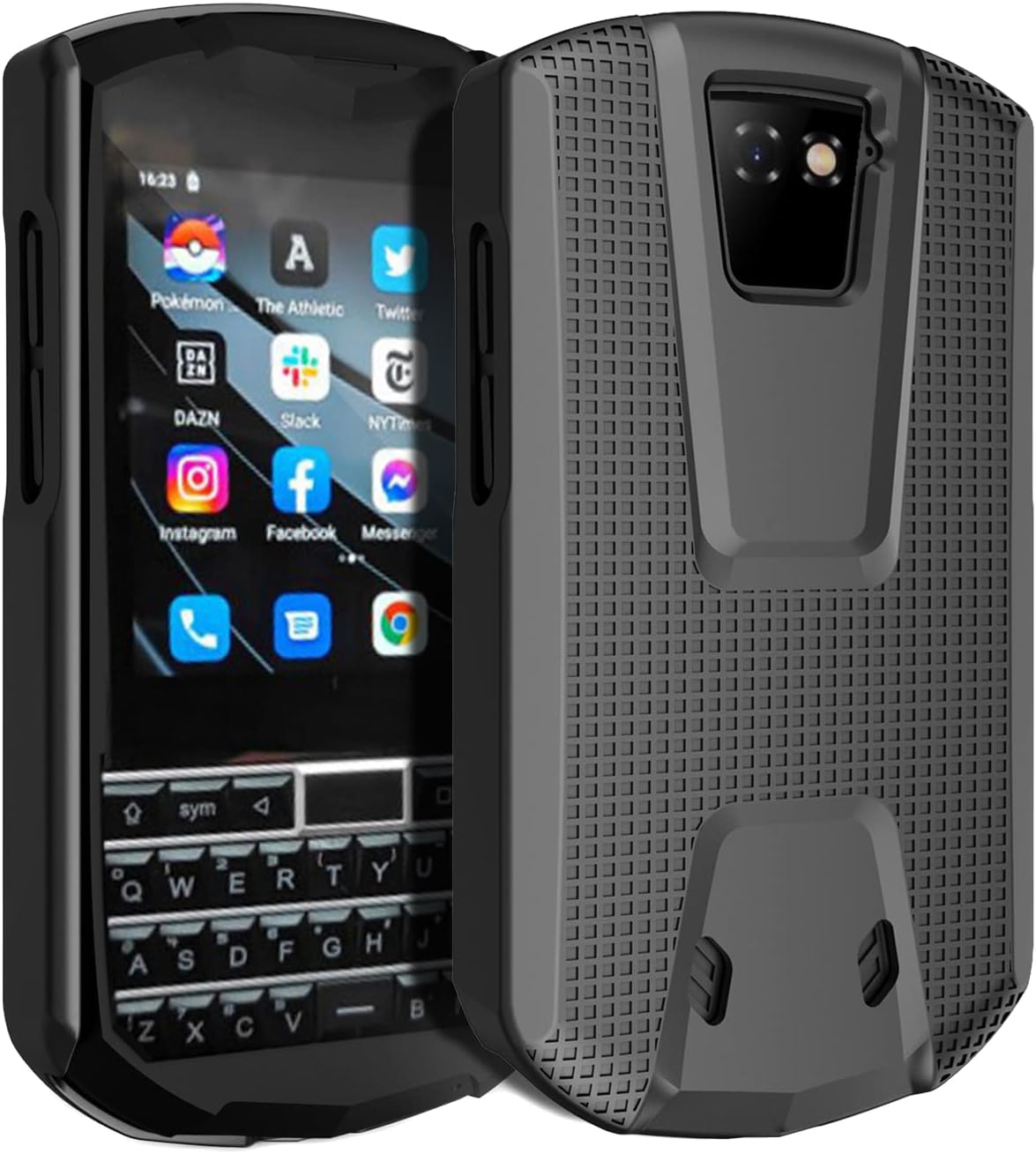 Naked Phone Case for Unihertz Titan Pocket Phone Grid Texture Slim Hard Shell Protector Cover - Black