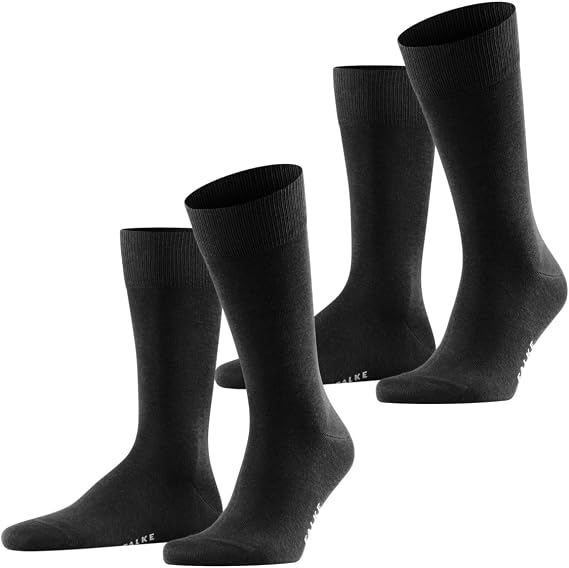 FALKE Men's Happy 2-Pack Dress Socks, Stripe Pattern, Business Casual