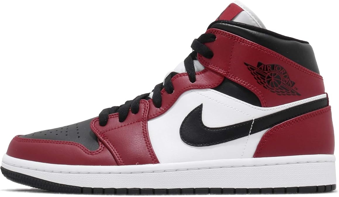 Jordan AIR Mens Air 1 Mid 554724 069 Chicago Black Toe - Size 12