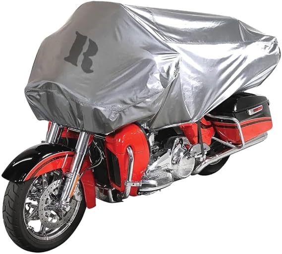 RickRak US1 Half Cover for Touring Motorcycles, Trikes - Waterproof, UV Protection, Snug Fit (Silver)