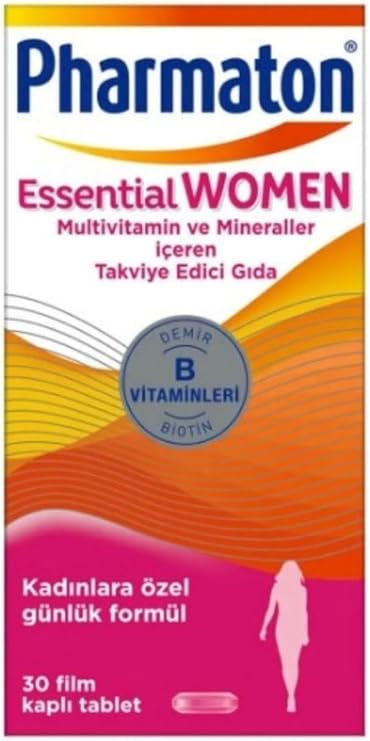 Pharmaton Essential Women, 30 Tablet (Biotin, Demir, Vitamin B, Multivitamin ve Mineraller)
