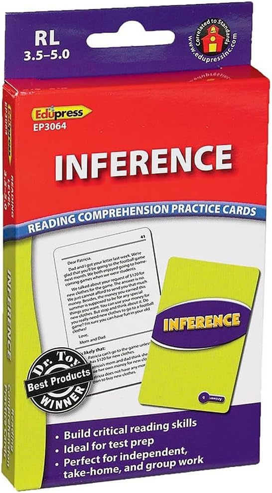Edupress Reading Comprehension Cards, Inference, Lvl: 3.5-5.0 (EP-3064)