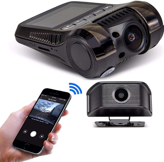 Y9 Wifi DashCam rear view camera, dual mini car camera, Ultra 4K FHD 2160P front camera, 1080P FHD rear view camera, 24H parking monitor,motion detection, IR night vision, G-sensor, loop recording