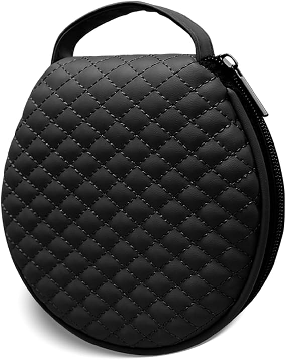 Portable CD Case,20 Capacity Round CD Holder Microfiber Leather DVD Storage Bag CD Wallet Holder Organizer DVD Pouch with Zipper for Car Office Living Room Home Travel(Black)