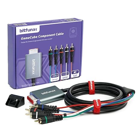 BITFUNX NGC to Component Cable, for Gamecube DOL-001 | Supports Video (3RCA) and Audio (2RCA), 6ft Fully Shielded Cable, Plug&Play, No Delay, No Software, No Extra Power
