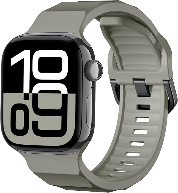 Maledan Stylish Band Compatible with Apple Watch Ultra Bands Men 49mm 46mm 45mm 44mm 42mm 41mm 40mm 38mm, Soft Silicone Strap WristBand for iWatch Series 11 10 9 Ultra 2 SE 3 8 7 6 5 4