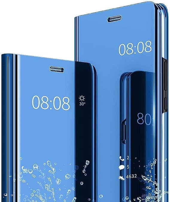for Samsung Galaxy S24 Case, Clear View Makeup Mirror Slim Phone Case, with Kickstand Leather for Samsung Galaxy S24 5G Case,Luxury Clear View Cover for Samsung Galaxy S24 Phone Case View Clear