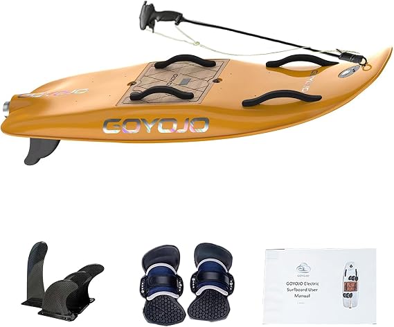 Water Scooter Electric Surfboard with Carbon Fiber Fins, 10KW Engine Jet Surfboard for Kids Adults Water Sports, Polymer Glass Fiber Material with 50AH Ternary Lithium Battery, 66 * 26.7 * 6.7in