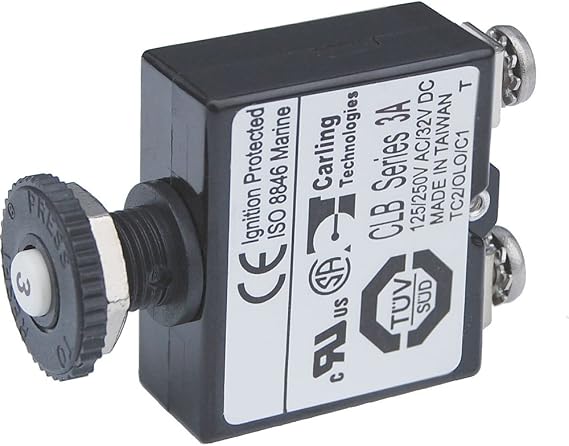 Blue Sea Systems Push Button Reset-Only CLB Circuit Breakers with Screw Terminals