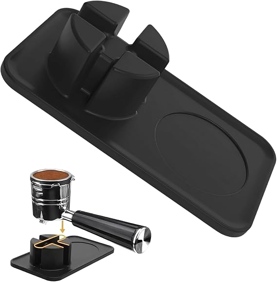 Silicone Tamping Mat Compatible with Ninja ES601 Non-Slip Heavy Duty | Tamper Station Base for Luxe Cafe Espresso Machine, Essential Home Coffee Bar Accessory - Black, Durable