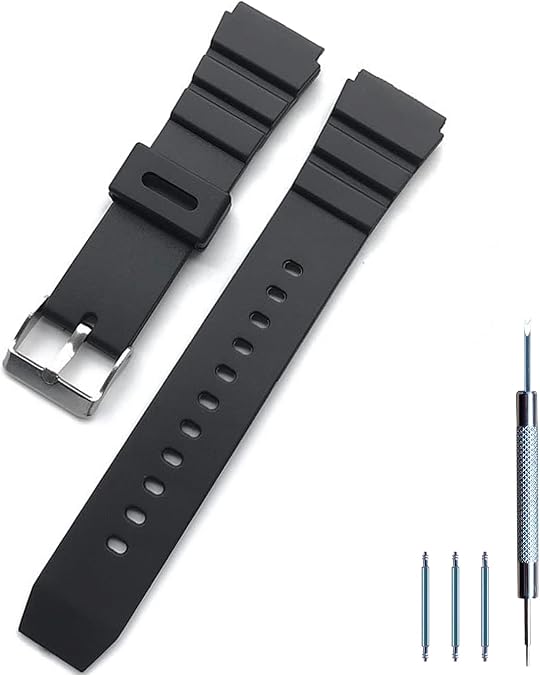 Replacement Band for Casio CA-53W Calculator Watch, Soft TPU Strap Waterproof Wristband for CA53 Digit Data Bank Bracelet Watchband