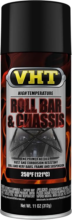 VHT SP671 Roll Bar and Chassis Paint Satin Black Spray Paint 11 oz Aerosol Can
