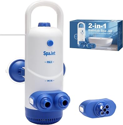 Bath Jets for Tub with Jet Massage and Bubble Mode, Bathtub Jets for Tub with 360 Rotatable Single and Dual Nozzles, the Lever-lock Suction Cups, and Handle. Jets for Bathtub at Home for Relaxation