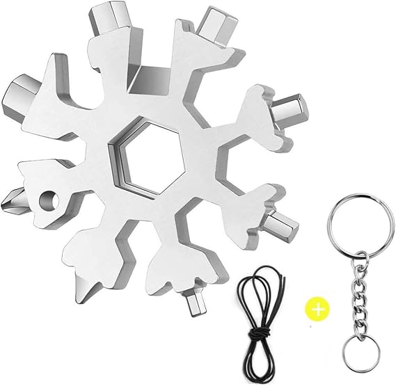 Mens Stocking Stuffers, 18 in 1 Snowflake Multitool, Stocking Stuffers for Adults, Birthday Gifts for Men Husband, Gadgets Gifts for Women, Snowflake Multi-Tool,Mens Gifts