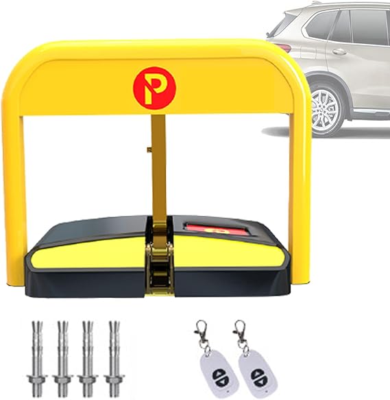 50M Automatic Remote Control Parking Lock, Carport Auto Space Stall Barrier, Private Car Parking Latch Space Lock, Car Park Driveway Guard Saver Automatic Barrier Remote Controlled