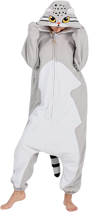 DarkCom Unisex Adult Costume Pallas's Cat Onesie Sleepwear Pajamas