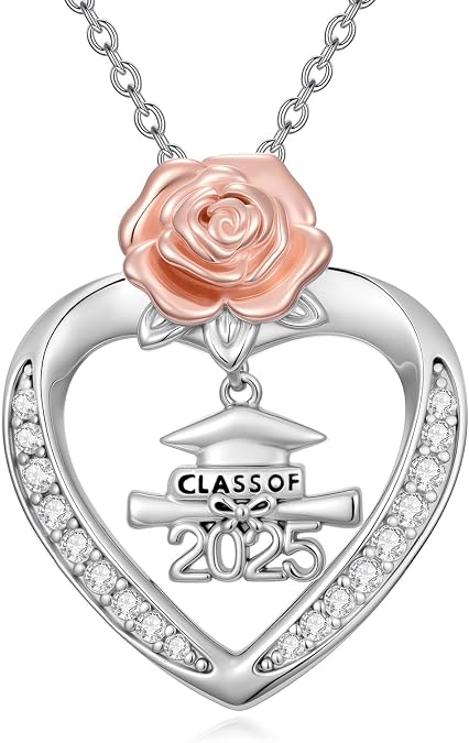 Graduation Gifts for Her, 925 Sterling Silver Graduation Necklace, Inspiring Grad Pendant College Seniors High School Graduations Jewelry Gifts for Women
