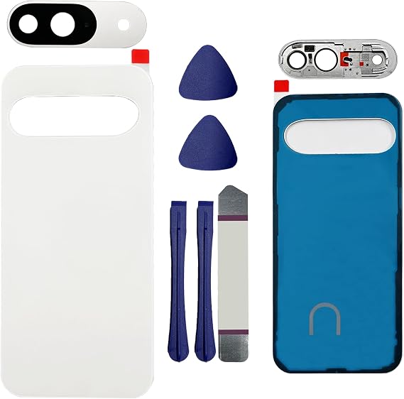 Pixel 9 バックガラス交換用 Google Pixel 9 5G リアバックカバー ガラスハウジングドア カメラレンズ付き、テープとツールキットPixel 9 Pro/9 Pro XLには対応していません-磁器