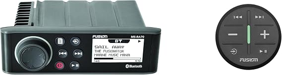 Fusion Entertainment MS-RA70 Marine Entertainment System with Bluetooth with Fusion MS-ARX70B ANT Wireless Stereo Remote - Black