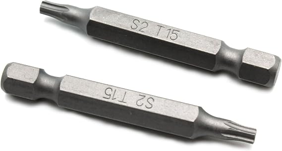 TEMO 25p T15 Torx Star 6 Point 2" L Screwdriver Insert Bit, Impact S2 Steel