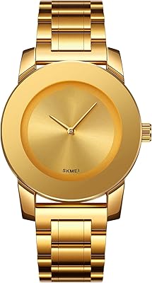 Gosasa Elegant Unisex Stainless Steel Waterproof Quartz Watch with Diamond Accents - Minimalist Luxury Business Casual Wrist Watch for Men and Women