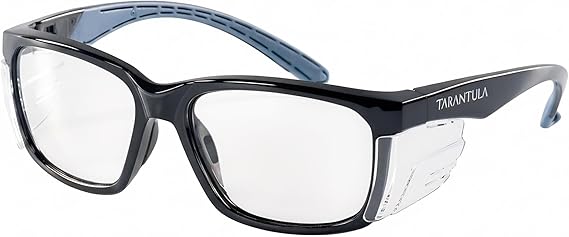 Tarantula Z87.1 Safety Glasses for Men and Women, Blue Light Blocking | Soft TPR Temples, Anti-Fog Clear Lenses, Removable Side Shields, Lightweight Protective Eyewear