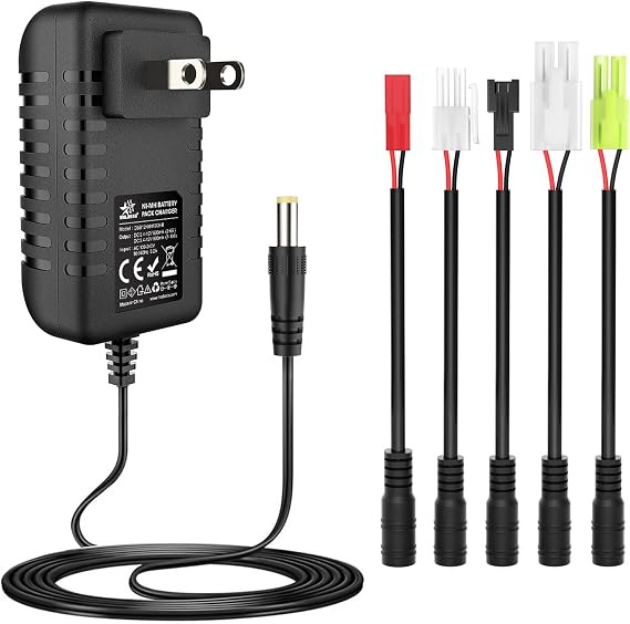 Melasta RC Battery Charger for 2.4-12V Nimh Battery Pack, Universal RC Car Battery Charger with DC Connector Compatible with Tamiya, Mini Tamiya, SM 2P, JST, HuanQi, 7.2V 8.4V 9.6V NiMH
