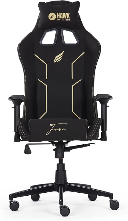 Hawk Gaming Chair Fame Gold Fabric Gaming Chair