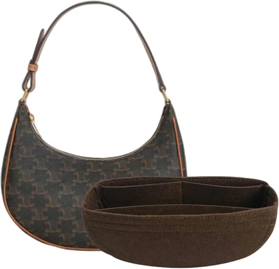 Bag Organizer for Celine AVA Hobo Bag. (Brown, Style B: Side Zipper)