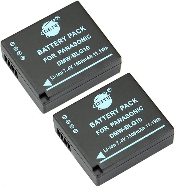 DSTE 2pcs DMW-BLG10 Battery Compatible with Panasonic LUMIX DMC-GF3 DMC-GF5 DMC-GF6 DMC-GX7 DMC-LX100 DMC-TX1 DC-LX100 II Camera