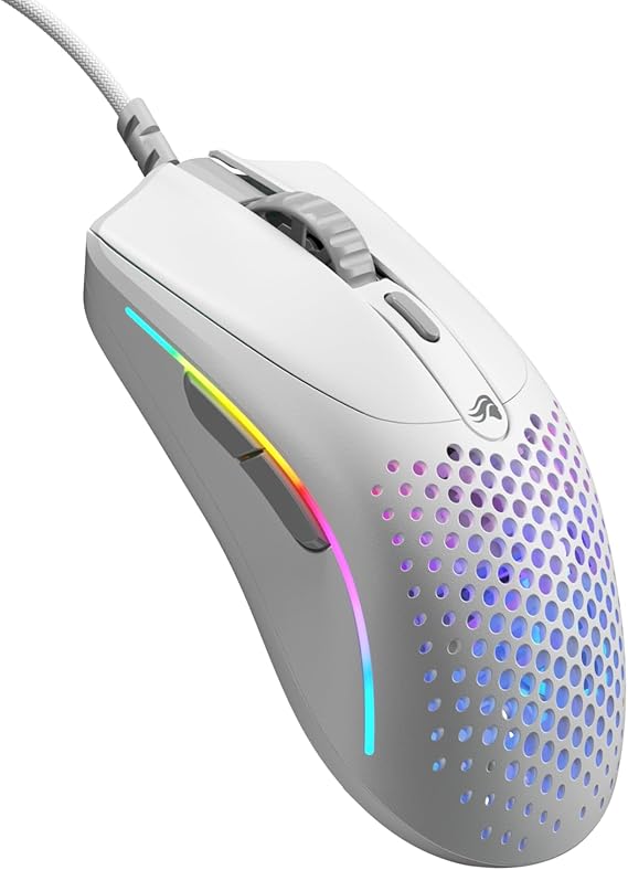 Glorious Model O 2 Mini White Wired Gaming Mouse: Lightweight 49 gram, 26K Optical Sensor, 80 Million Clicks, 6 Programmable Buttons, Small Hands Mouse, FPS, MMO, MOBA, Battle Royal Mouse