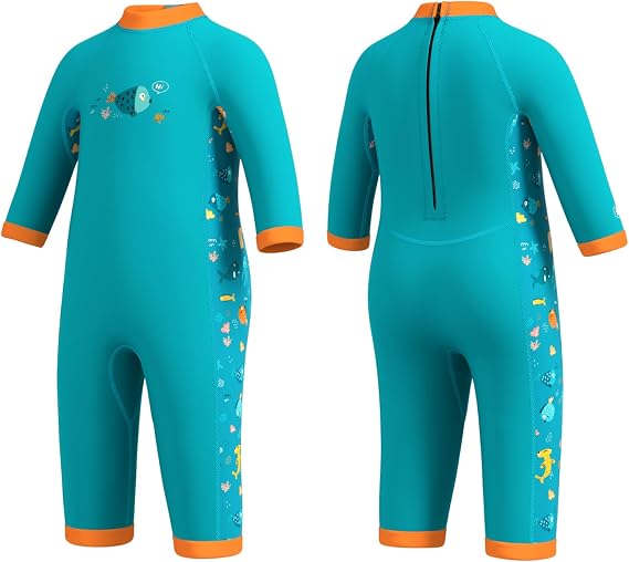 Baby Wetsuit, 2mm Neoprene Warm Swimsuit with Thermal Lining