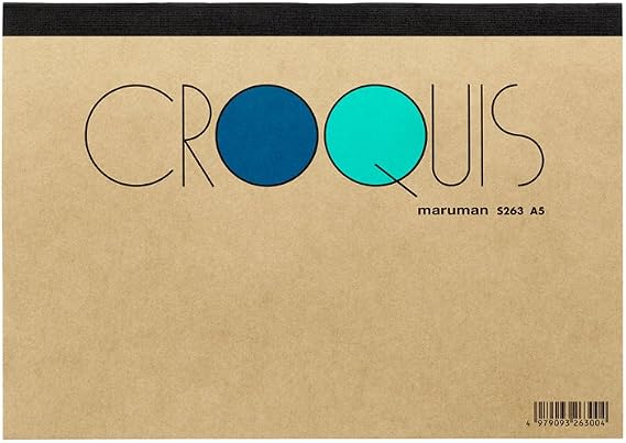 Maruman Croquis Drawing Pad, A5, 5.83" x 8.27", Blue | Sketch Pad With Acid-Free Art Paper & TSK Thread Binding, Premium White Drawing Paper Sketchbook, Art Book Made in Japan