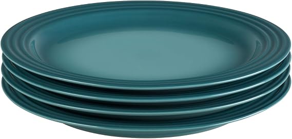 Le Creuset Stoneware Set of 4 Dinner Plates, 10.5" each, Caribbean