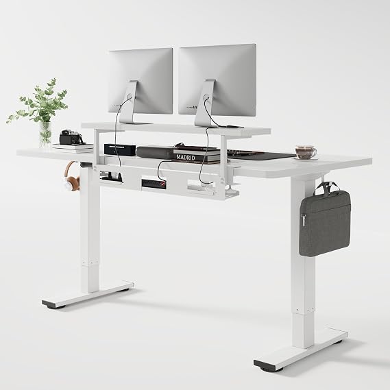 FLEXISPOT Standing Desk with Monitor Riser & Cable Management