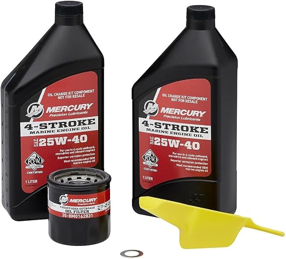 Mercury 8M0081915 25W-40 4-Stroke Outboard Oil Change Kit for Mercury 25/30hp EFI Outboards