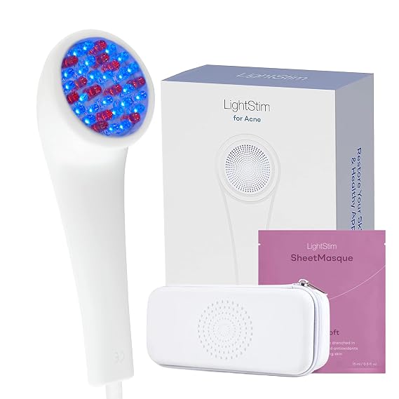 LightStim for Acne LED Red Light Therapy, FDA cleared for mild to moderate acne, reduce acne, calm existing breakouts & restore your skins healthy appearance 36 Blue & Red LEDs, 415 & 630 wavelengths