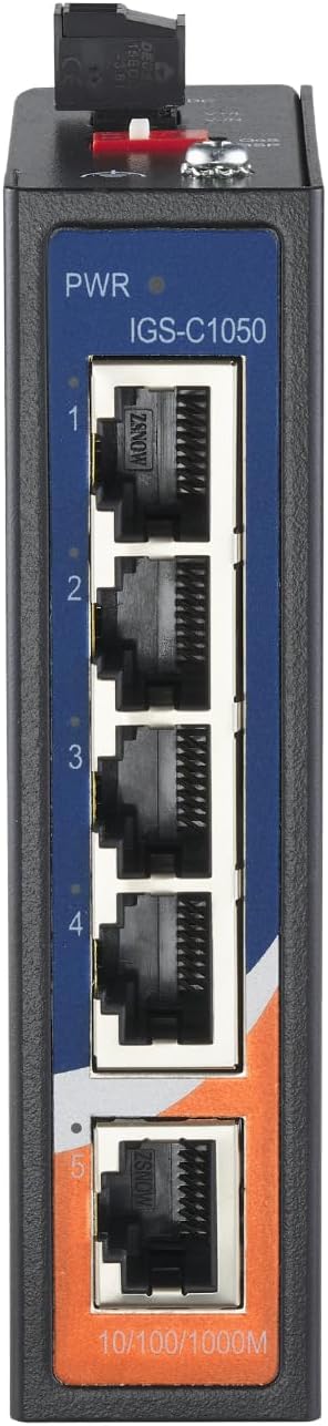 IGS-C1050 Industrial 5-Ports 10/100/1000Base-T(X) Unmanaged Gigabit Ethernet Switch, ORing Industrial Networking