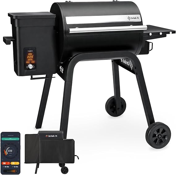 Brisk It Zelos-450 Wood Pellet Grill & Smoker, 450 Sq In, WiFi and A.I.
