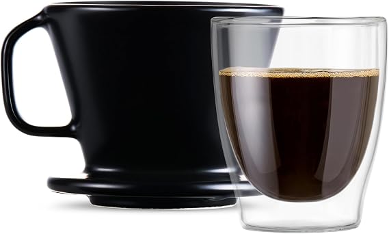 Tchibo Coffee Filter, Hand Filter, 101 Size, Dishwasher Safe, Ceramic, Black