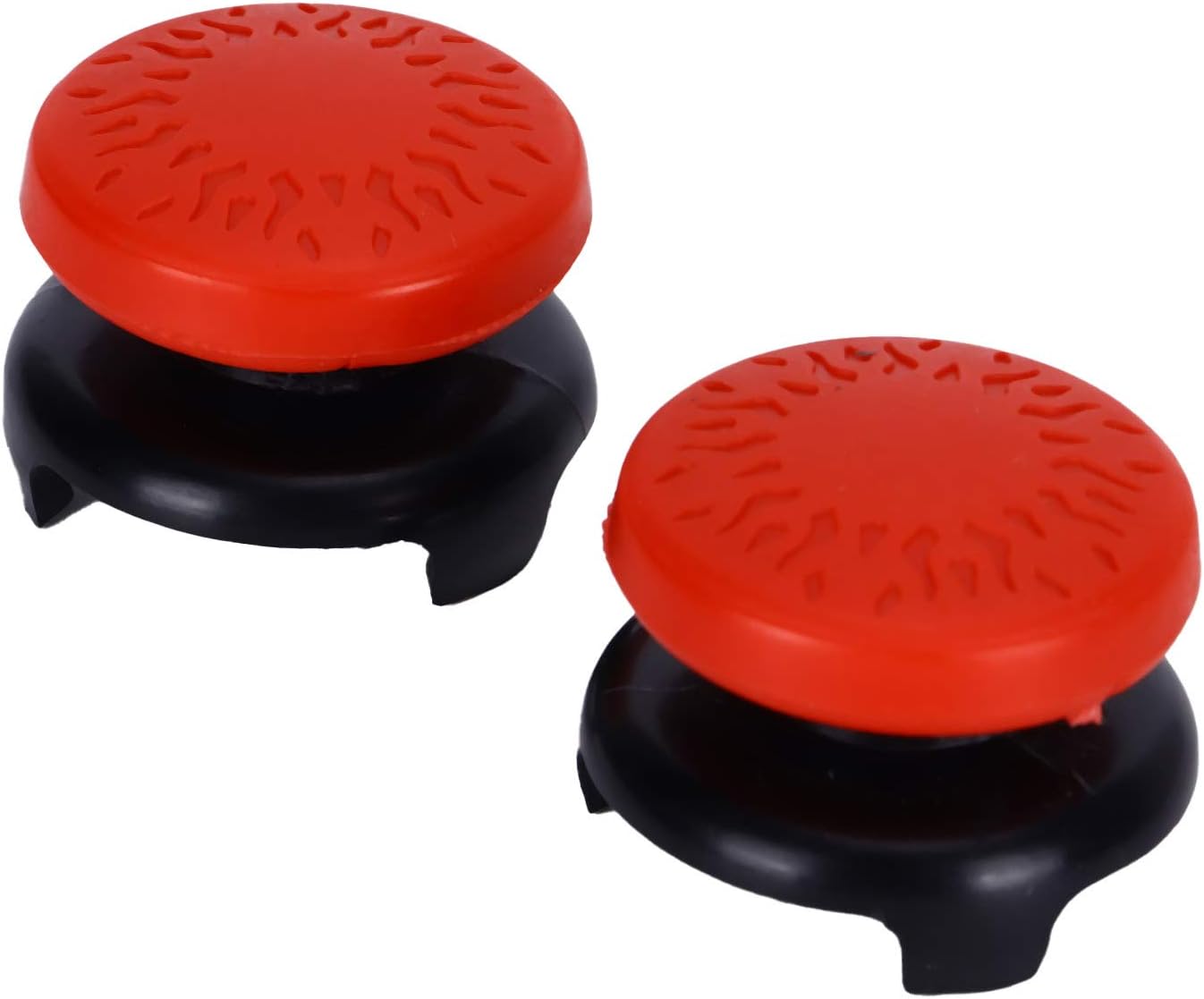 Thumb Grips, Silicone Thumb Stick Grips Caps for Game Controller Thumbsticks to Help with Aim, Control and Reduce Thumb Fatigue, Red, 2 Pcs Controller Grips