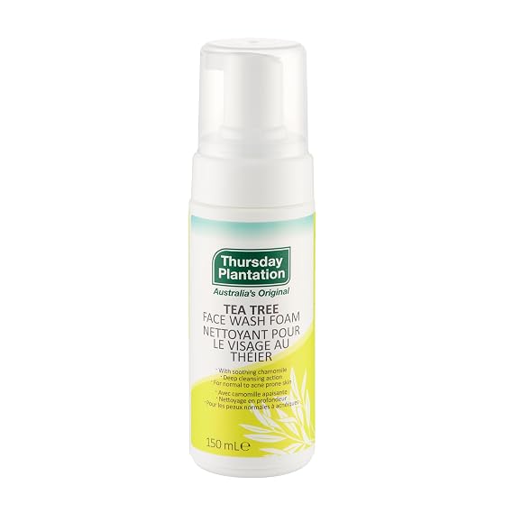 Thursday Plantation Tea Tree Face Wash Foam - Daily Foaming Facial Cleanser & Makeup Remover for Oily, Dry & Sensitive Skin - For Men & Women - 5.1 fl oz (150ml)