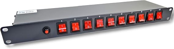 10 Outlets 15 Amps 125V Power Strip 19" 1U Rack Mount PDU Surge Protector and Switch Control 1800 Joules for Network Server Racks 4.5-ft Power Cable Power Strips with 10 Individual Switch