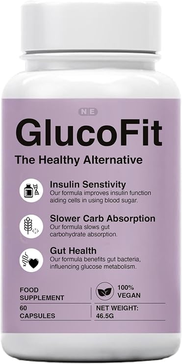 Gluco Fit Supplement, Improves Insulin Function, Slows Carb Absorption, Promotes Gut Health, 60 Vegan Capsules, Weight Management with Added Vitamins'