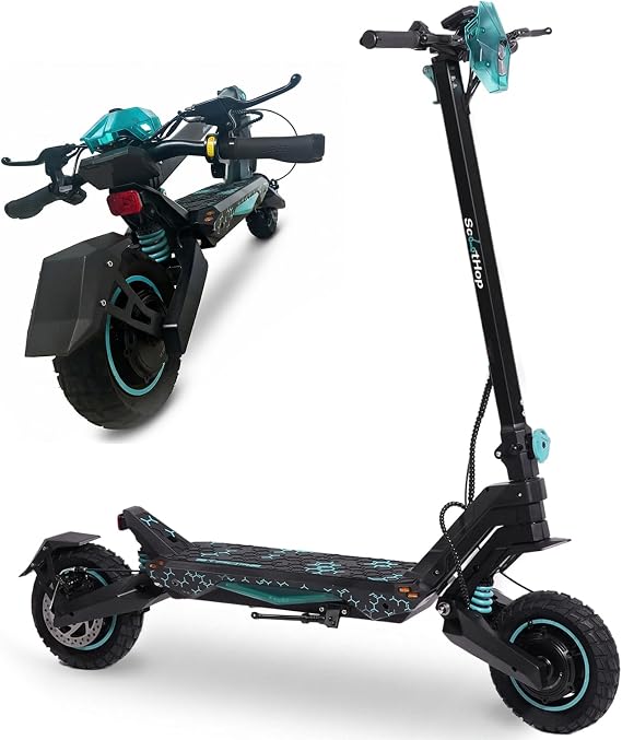 Off-Road Electric Scooter for Adults, Foldable Commuter E Scooter, Dual 1000W Motors, 10 Inch Tires, 25-35MPH Top Speed, 24-35 Miles Range, 331LBS Maximum Weight