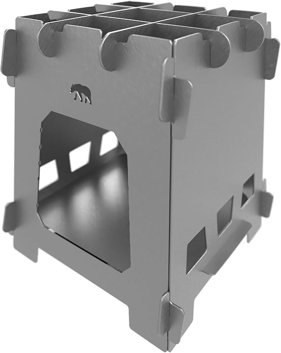 Camping Bear® Inox™ 1mm Stainless Galvanized Steel Fire Box with Waterproof Bag