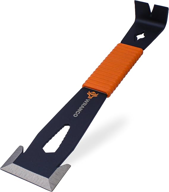 9.5" Trim Pry Bar-Patented Flat Bar Nail Puller-Wide Wing Ends