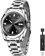 Mens Silver Watch Luxury Minimalist Dress Watch Classic Waterproof Watches for Men Analog Quartz Stainless Steel Mens Wrist Watches with Date Luminous Relojes para Hombres
